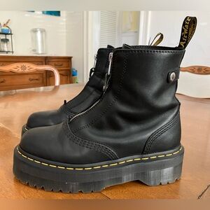 Dr. Martens Jetta Platform Zip Front Leather Boots